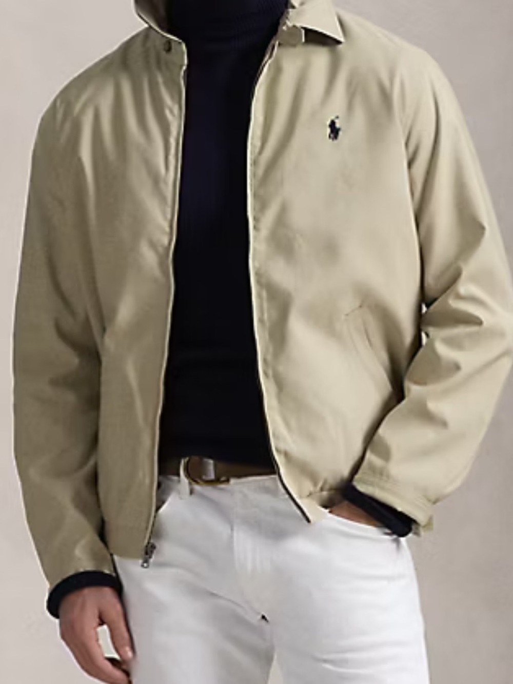 Ralph Lauren Beige Khaki Harrington Bomber Jacket